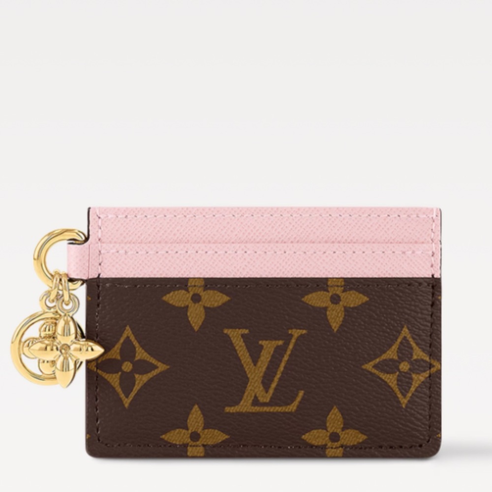 Louis Vuitton Pink and Brown Leather Card Holder